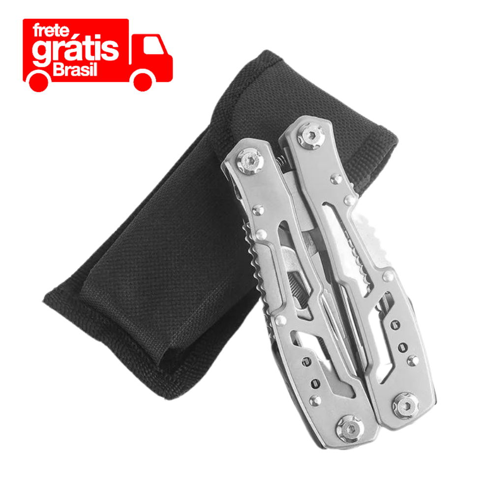 Alicate Multifuncional de Inox + Case | 14 Funções