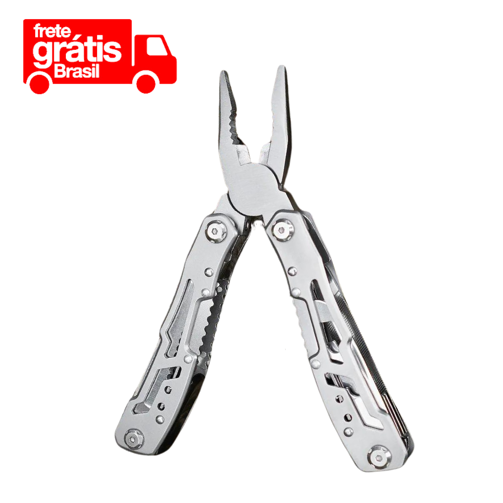 Alicate Multifuncional de Inox + Case | 14 Funções