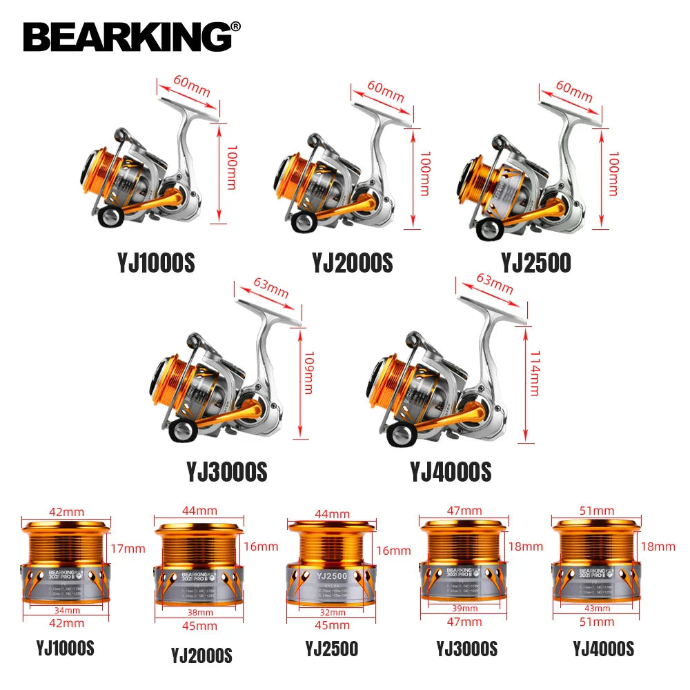 Molinete Bearking YJ series 7BB Inoxidáveis 6.2:1