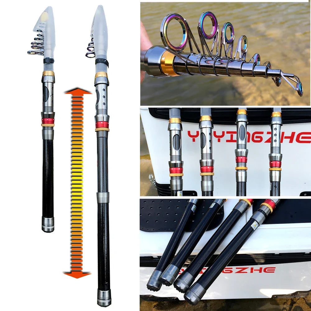 Kit de Pesca Vara de Carbono + Molinete Ghotda 13 Rol. 5000