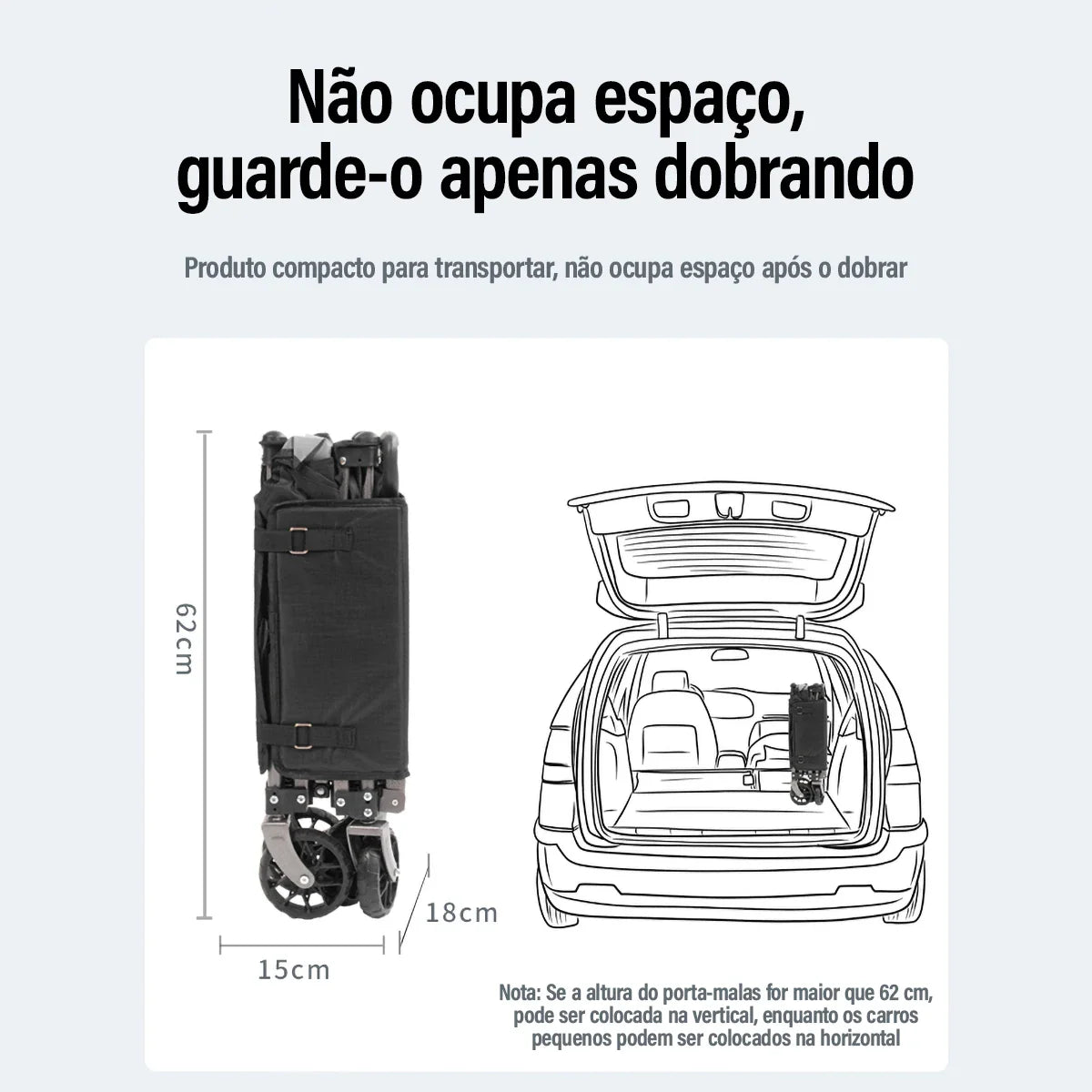 Carrinho de Carga Dobrável Multifuncional – 100kg de Capacidade
