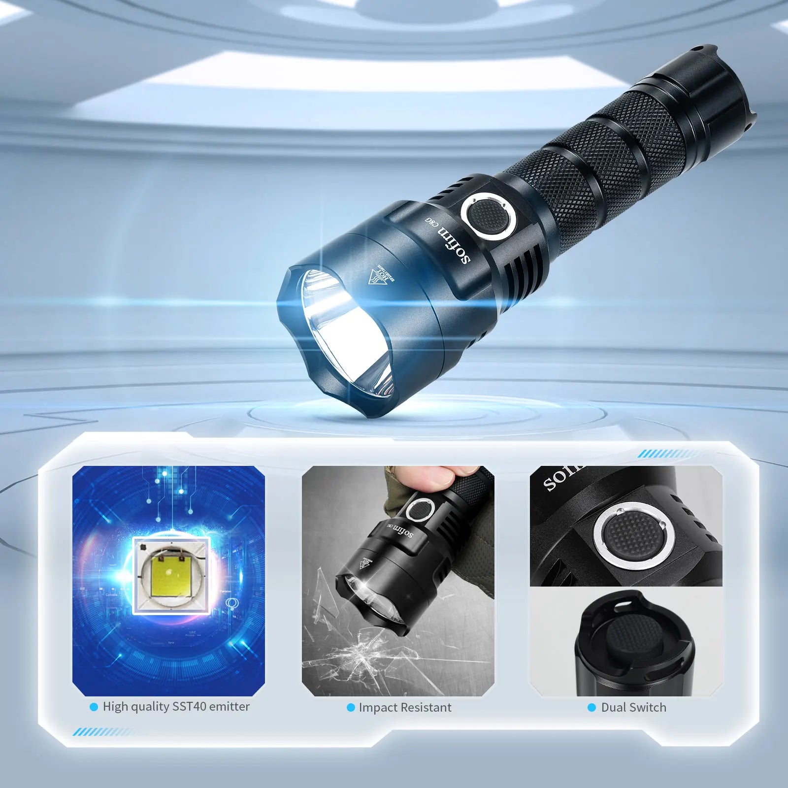 Lanterna LED Recarregável Sofir C8G