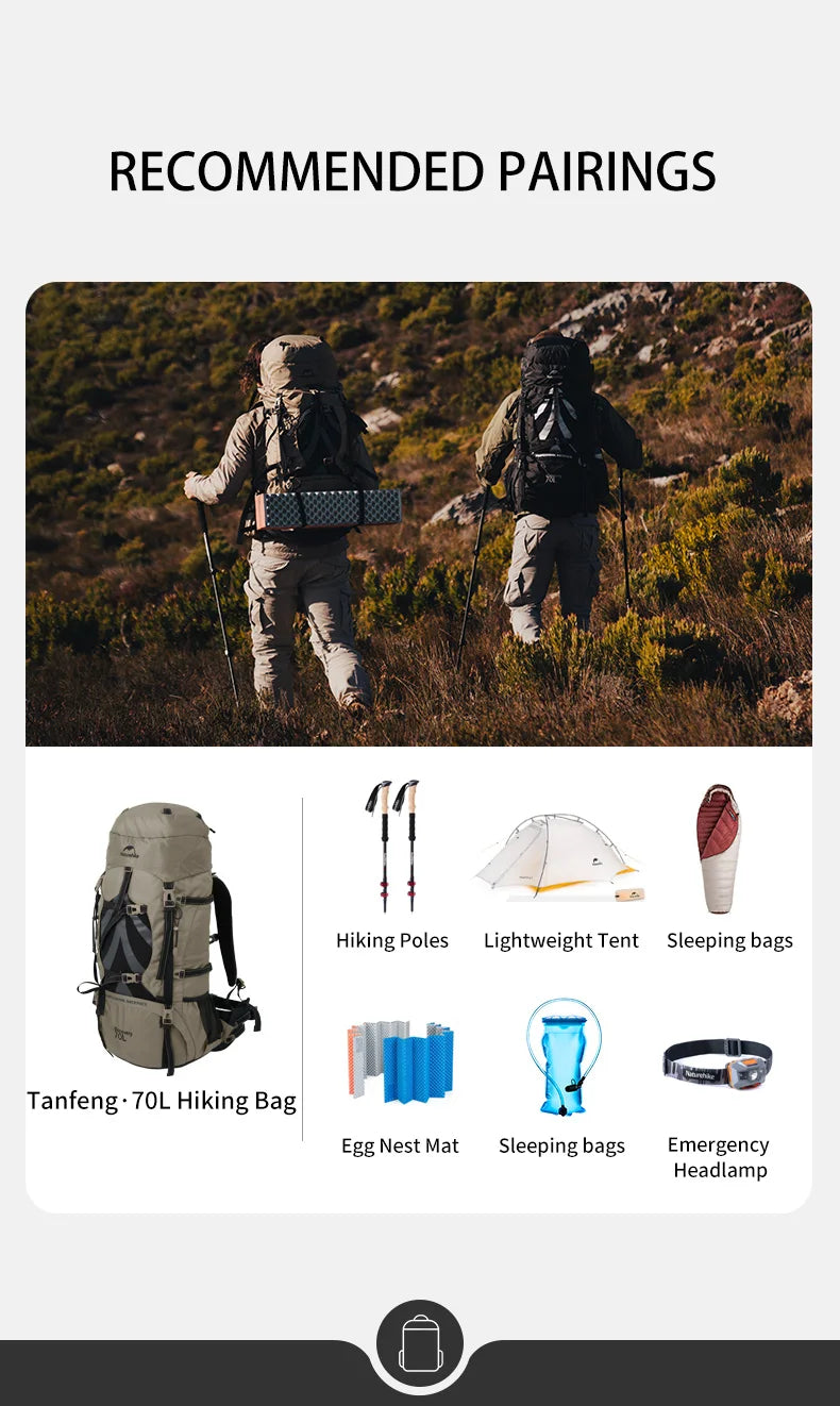 Mochila Naturehike 80L – Professional Mountain Backpack