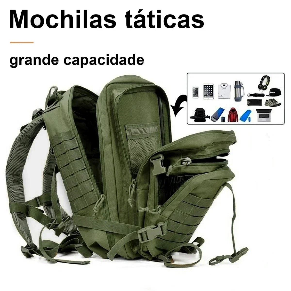 Mochila Tática Militar Impermeável 50L