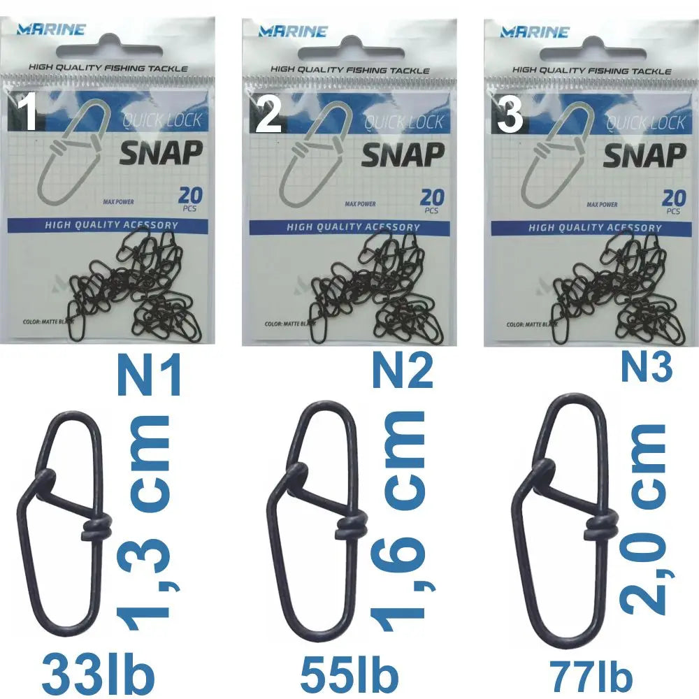 Kit Snap De Pesca Quick Lock N1 N2 N3 Marine Sports