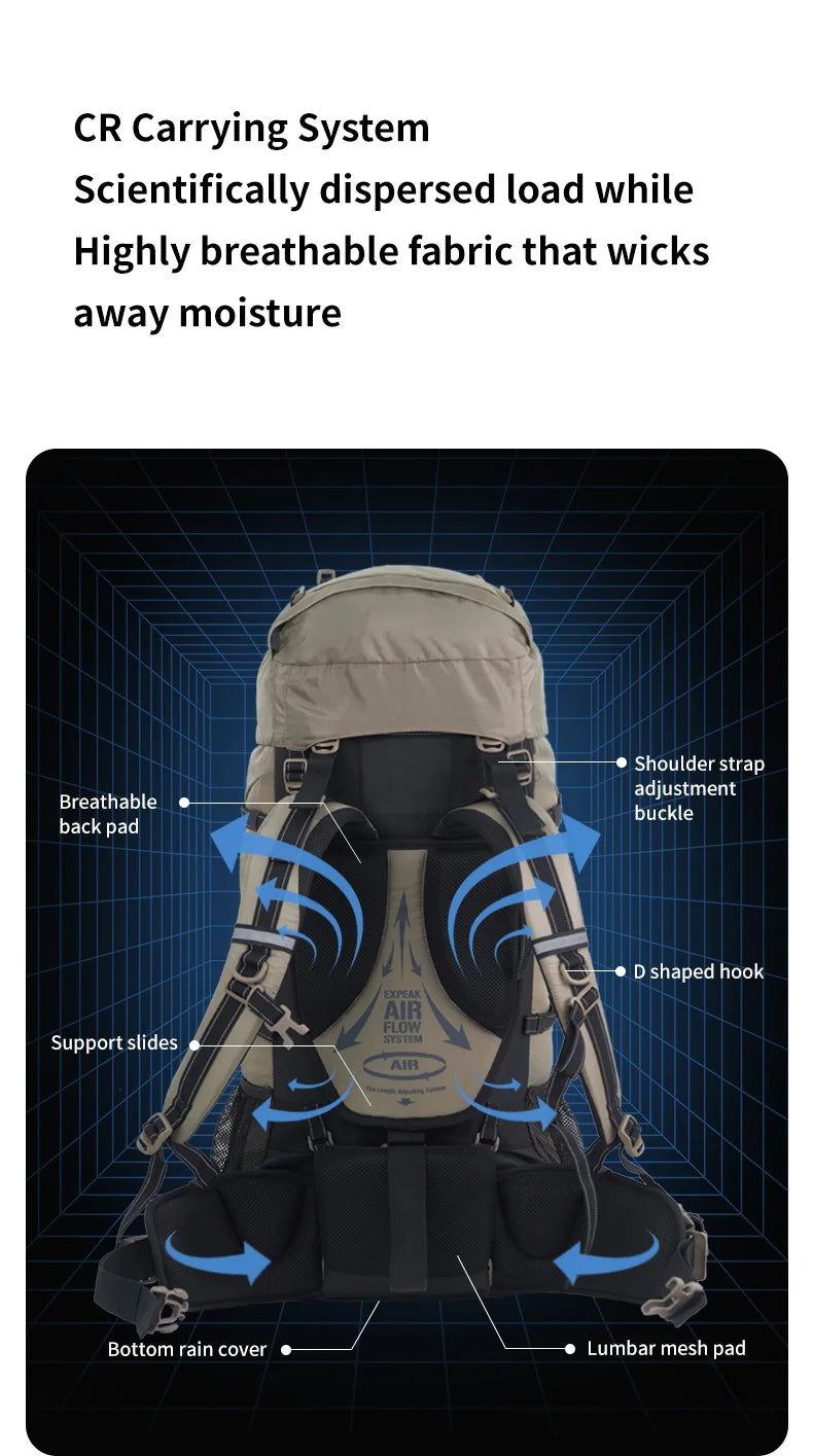 Mochila Naturehike 80L – Professional Mountain Backpack