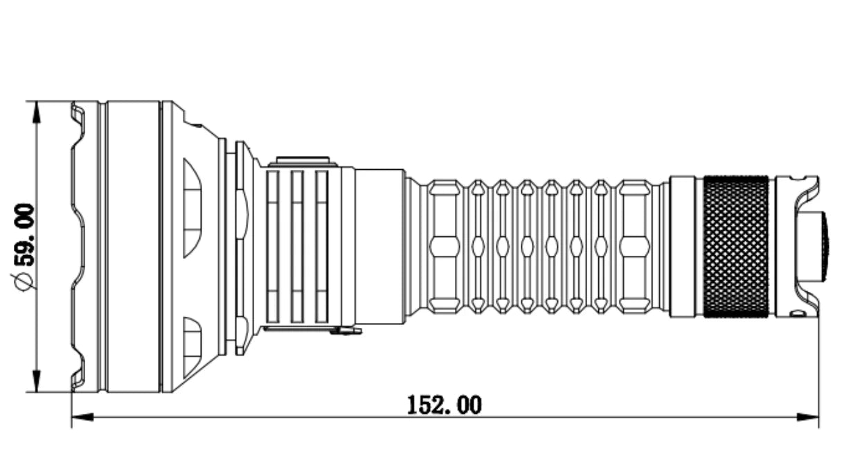 Lanterna Tática recarregável led USB-C 1000m