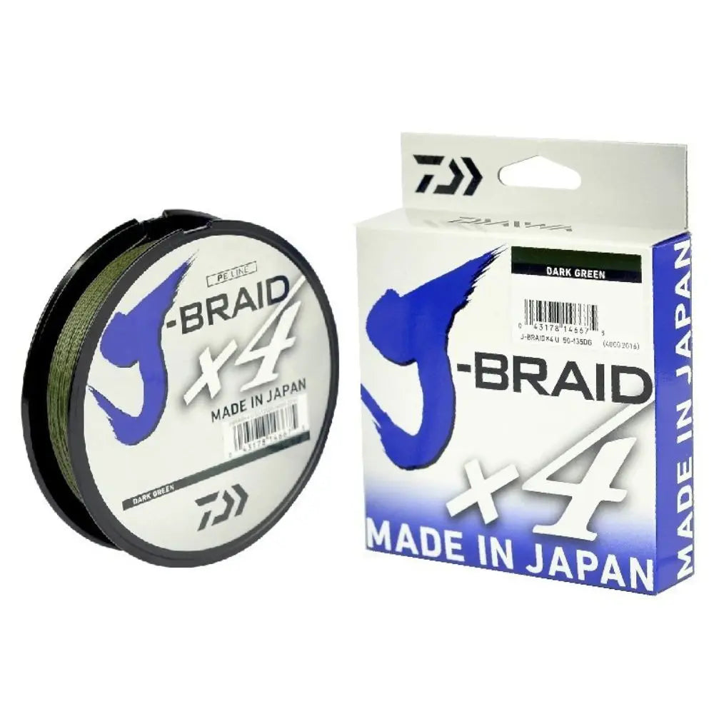 Linha Multifilamento Daiwa J-Braid X4 20lb 0,21mm Dark Green 135m