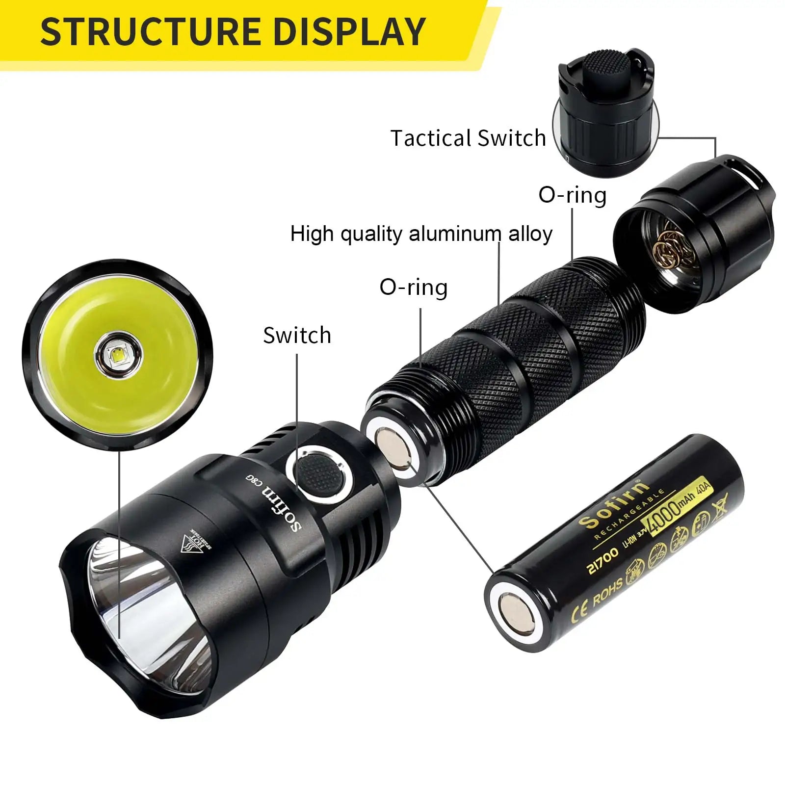 Lanterna LED Recarregável Sofir C8G