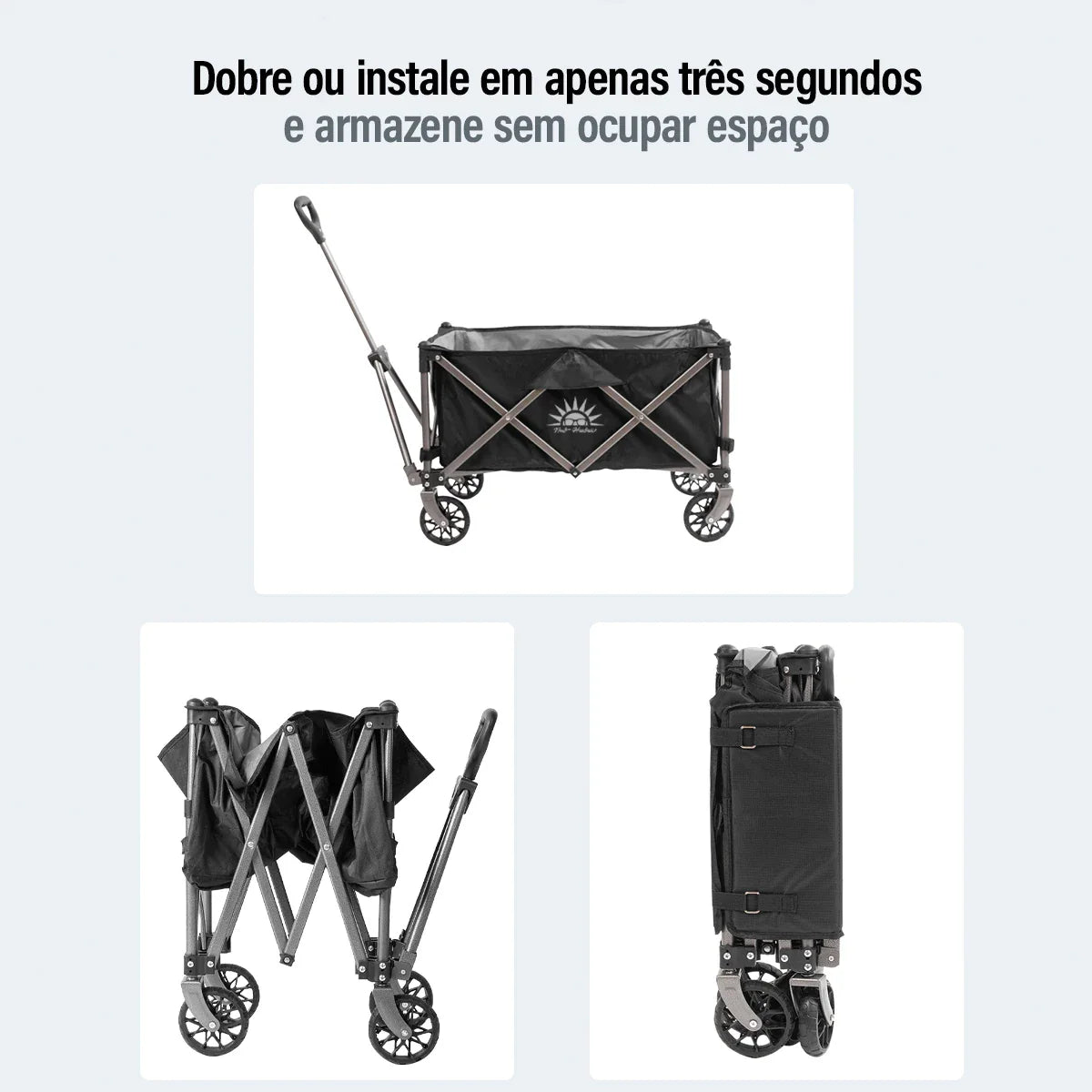 Carrinho de Carga Dobrável Multifuncional – 100kg de Capacidade