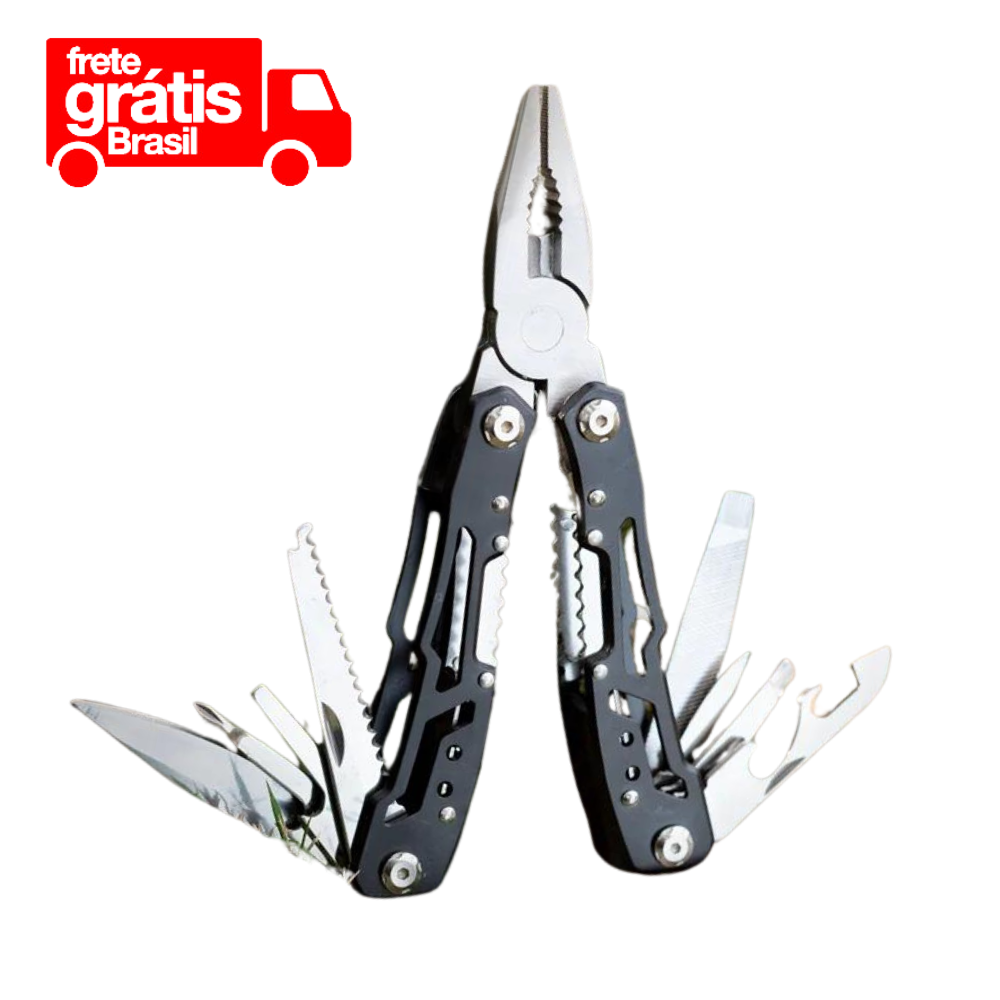 Alicate Multifuncional de Inox + Case | 14 Funções
