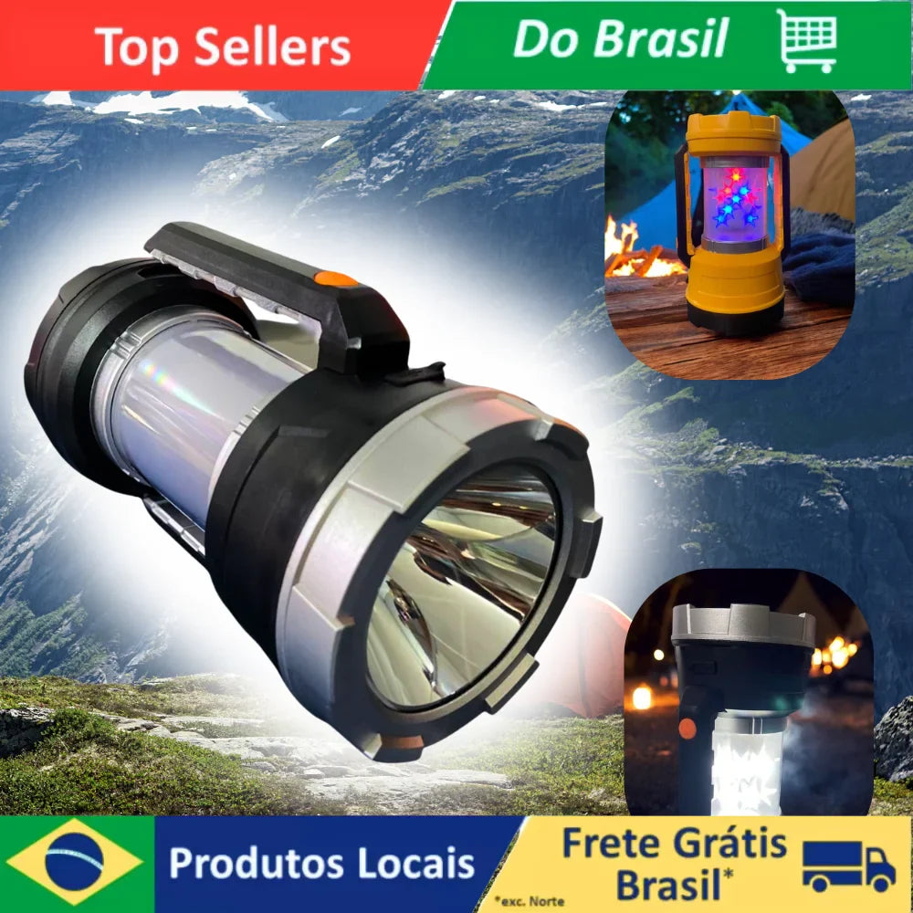 Lanterna Recarregável 3 Funções