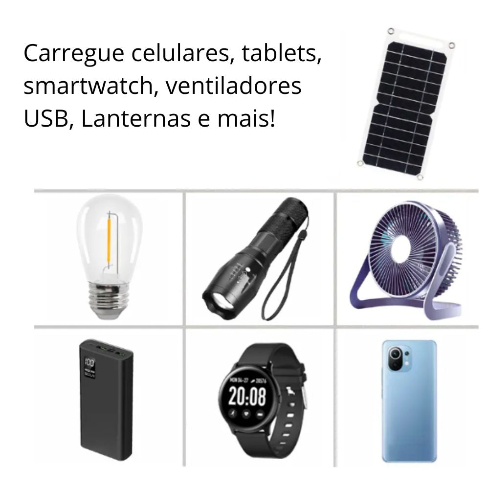 Carregador de Celular Painel Solar USB 30W a prova d'água