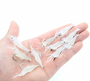 Camarão Artificial Worm com Glow 4cm 10 peças