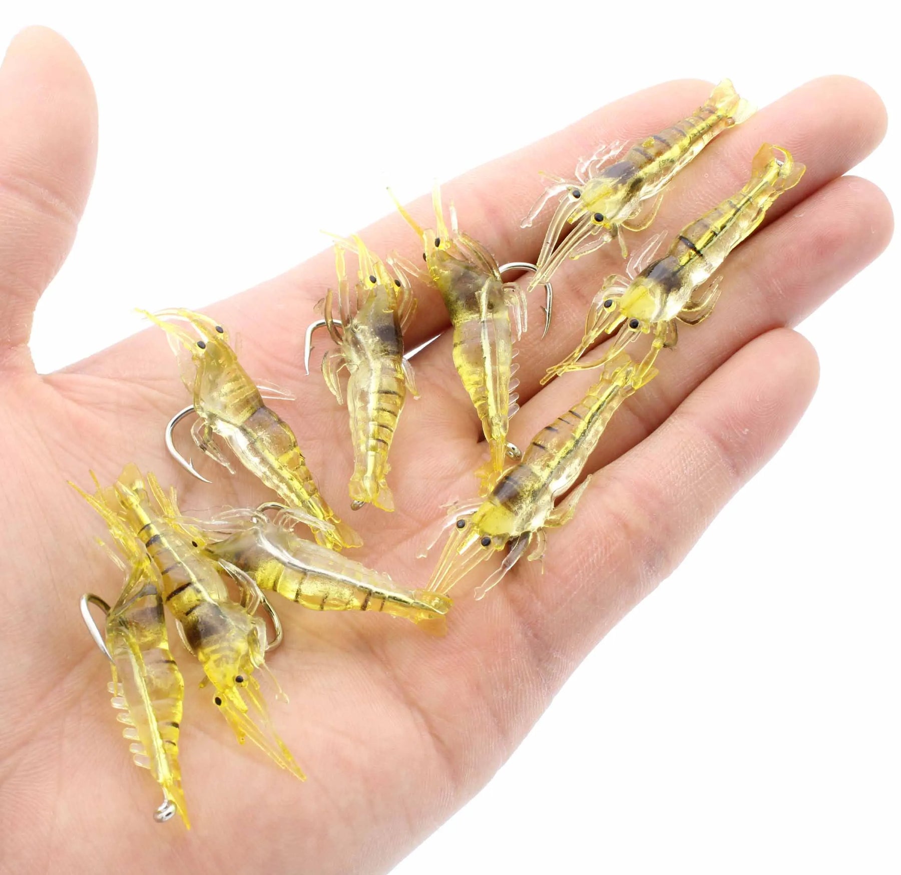 Camarão Artificial Worm com Glow 4cm 10 peças