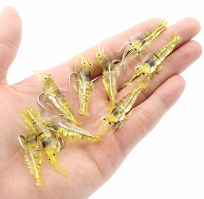 Camarão Artificial Worm com Glow 4cm 10 peças