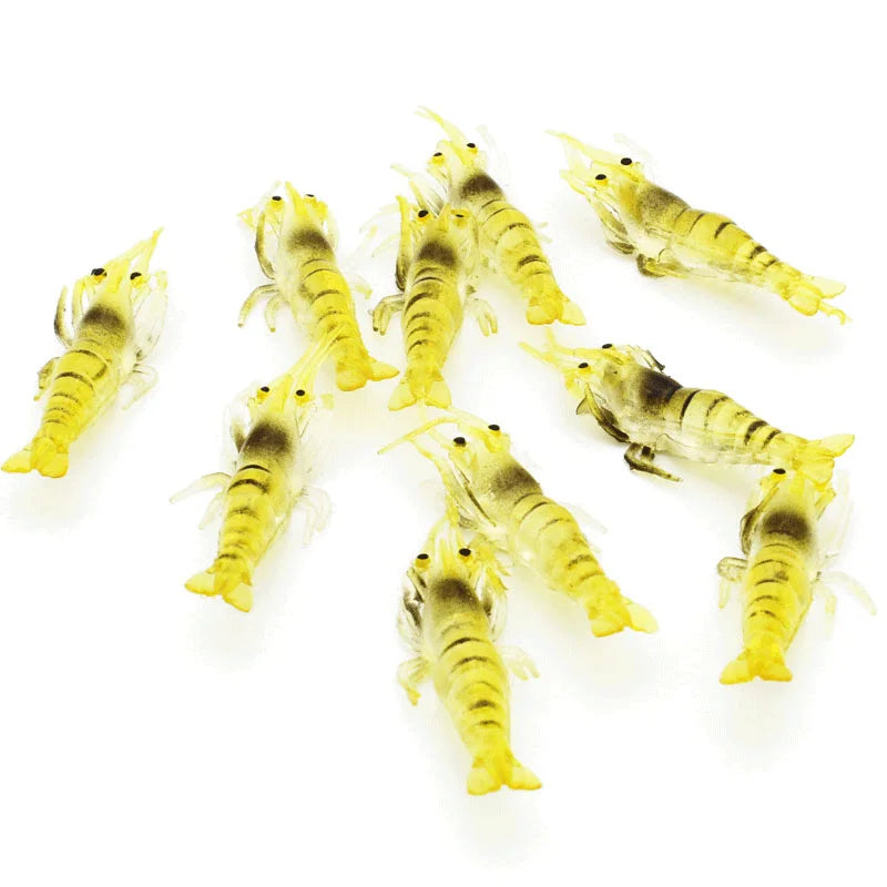 Camarão Artificial Worm com Glow 4cm 10 peças