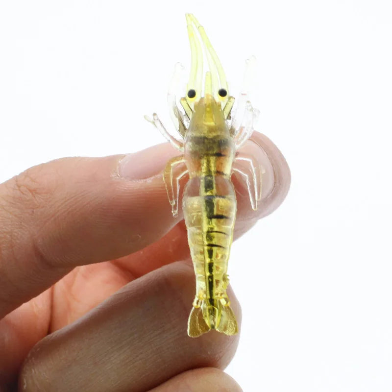 Camarão Artificial Worm com Glow 4cm 10 peças