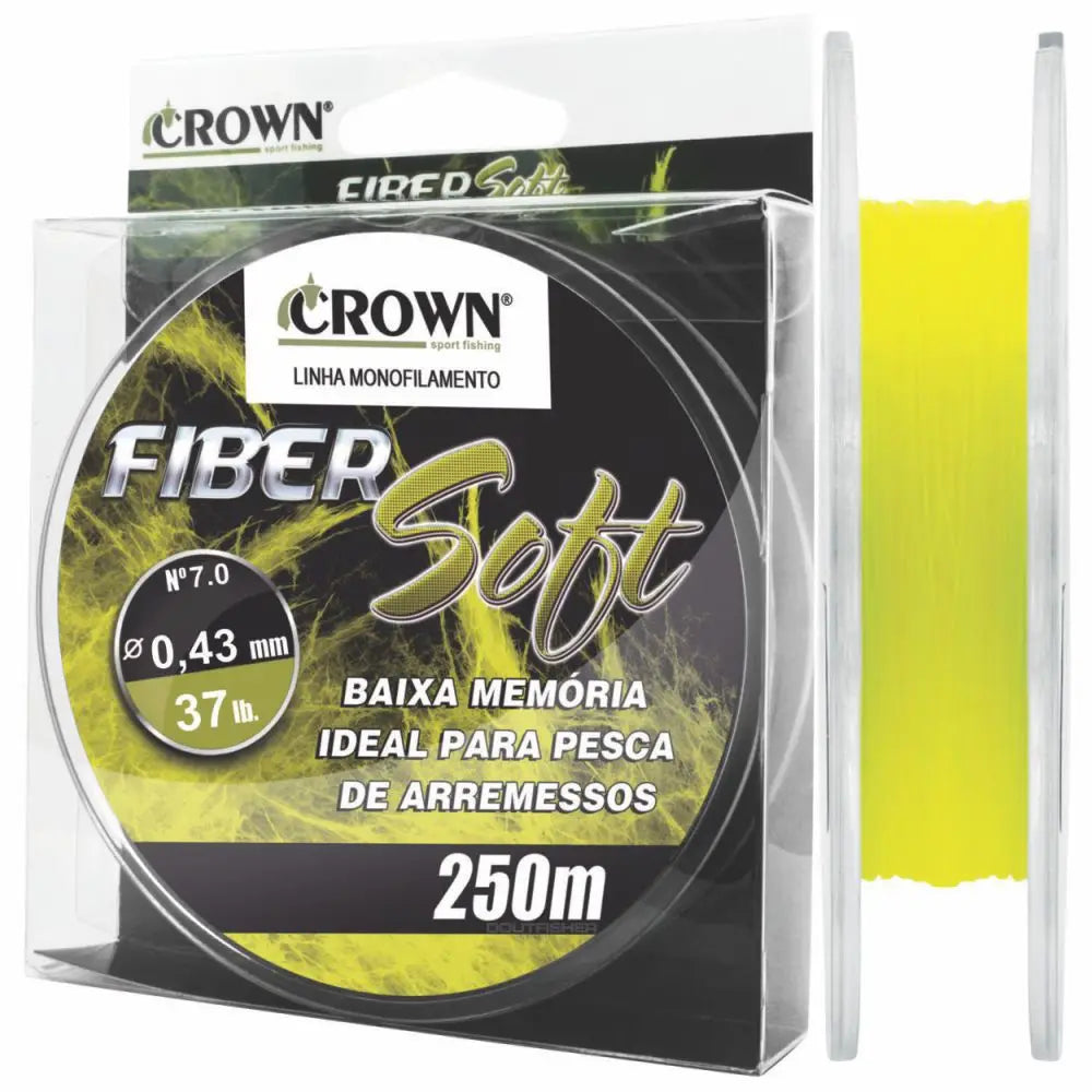 Linha Crown Fiber Soft Amarela 0,43mm 37 lbs 250m