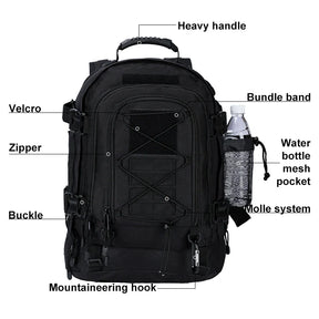 Grande capacidade 40l 65l ao ar livre tático militar mochila viagem caminhadas acampamento ferramenta de pesca mochila para homens