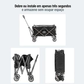 Carrinho de Carga Dobrável Multifuncional – 100kg de Capacidade